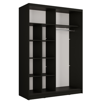 Šatníková skriňa  ALUNA I čierna, šírka 150 cm 2