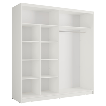 Šatníková skriňa  ALUNA I biela, šírka 200 cm 2