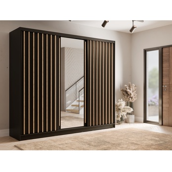 Šatníková skriňa ALUNA II čierna 1