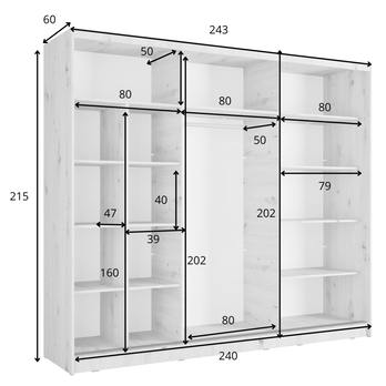 Šatníková skriňa ALUNA II čierna 4