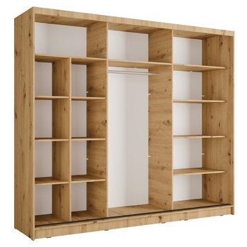 Šatníková skriňa ALUNA II dub artisan/čierna 2