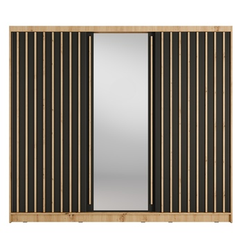 Šatníková skriňa ALUNA II dub artisan/čierna 3