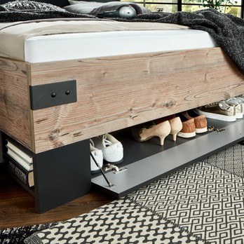 Posteľ ALYSSA strieborná jedľa/grafit, 180x200 cm 2