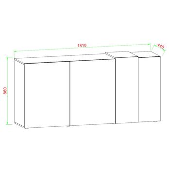 Komoda AMALFI 2 kašmír/dub artisan 2