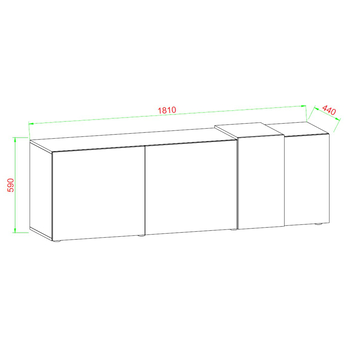 TV komoda AMALFI kašmír/dub artisan 2