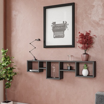 Nástenný regál AMANOS antracitová 1