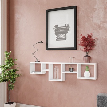 Nástenný regál AMANOS biela 1