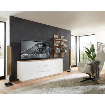 TV komoda AMBER II biela/dub artisan 1