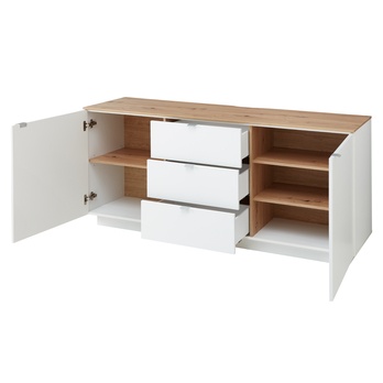 TV komoda AMBER II biela/dub artisan 2