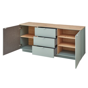 TV komoda AMBER II trstinovozelená/dub artisan 2