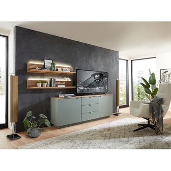 TV komoda AMBER II trstinovozelená/dub artisan 3