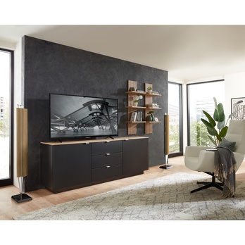 TV komoda AMBER II čierna/dub artisan 1