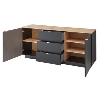 TV komoda AMBER II čierna/dub artisan 2