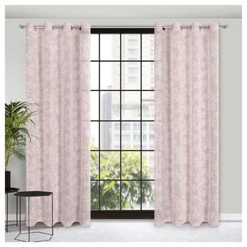 Záves AMBER ružová/biela 2