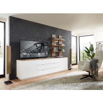 TV komoda AMBER biela/dub artisan 2