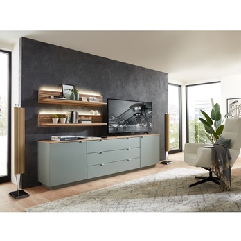 TV komoda AMBER trstinovozelená/dub artisan 3