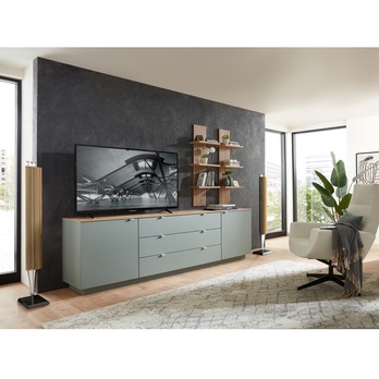 TV komoda AMBER trstinovozelená/dub artisan 4