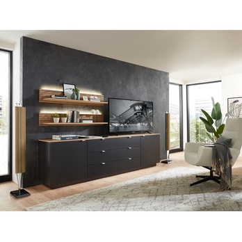 TV komoda AMBER čierna/dub artisan 1