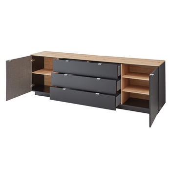 TV komoda AMBER čierna/dub artisan 2