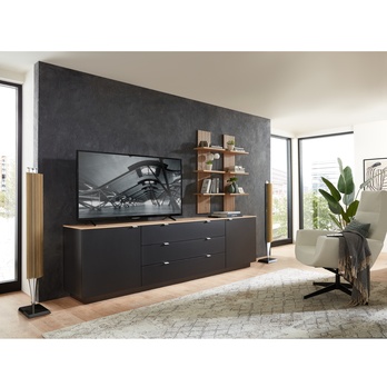 TV komoda AMBER čierna/dub artisan 4