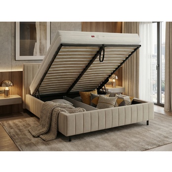 Posteľ s roštom AMMON béžová, 180x200 cm 3