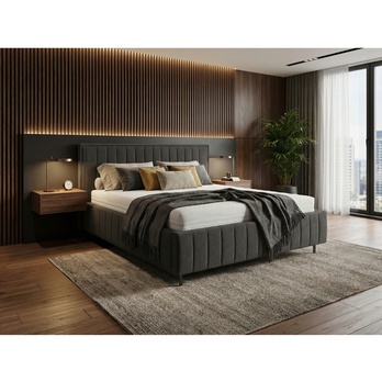 Posteľ s roštom AMMON tmavosivá, 180x200 cm 1