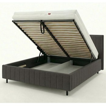 Posteľ s roštom AMMON tmavosivá, 180x200 cm 2