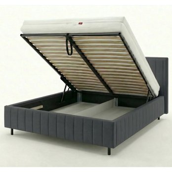 Posteľ s roštom AMMON sivá, 180x200 cm 2