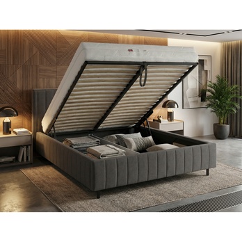 Posteľ s roštom AMMON tmavosivá, 160x200 cm 3