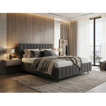 Posteľ s roštom AMMON sivá, 160x200 cm 1