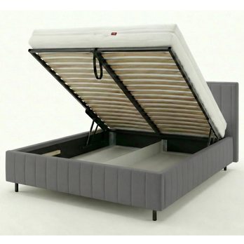 Posteľ s roštom AMMON svetlosivá, 180x200 cm 2