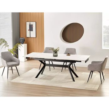 Jedálenský stôl AMPIRAO biela/čierna, šírka 180 cm 1