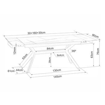 Jedálenský stôl AMPIRAO čierna, šírka 160 cm 5
