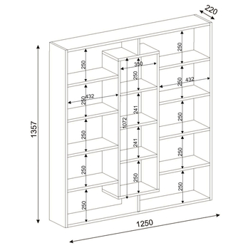 Knižnica AMPLE biela 2