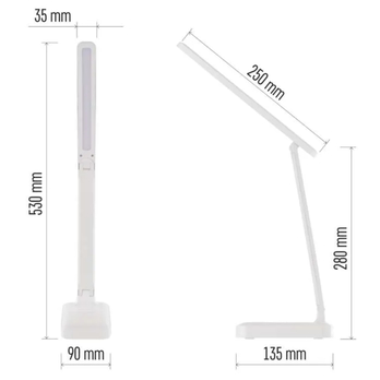 Stolná LED lampa AMY biela 3