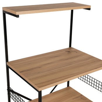 Regál ANEMON borovica/čierna 4