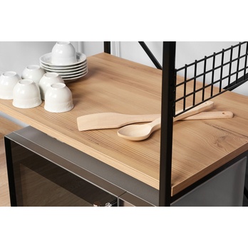 Regál ANEMON borovica/čierna 7