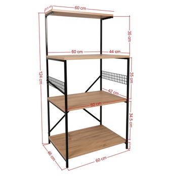 Regál ANEMON borovica/čierna 10