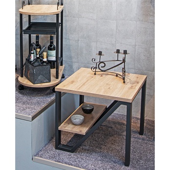 Prístavný stolík ANGELO čierna/dub 1