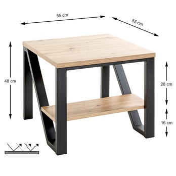 Prístavný stolík ANGELO čierna/dub 6