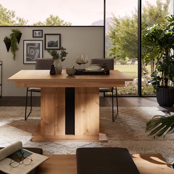 Jedálenský stôl ANIELA II dub artisan/čierna matná 1