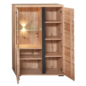 Vitrína ANIELA II dub artisan/čierna matná, pravá 1