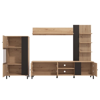 Obývacia stena ANIELA dub artisan/čierna 1