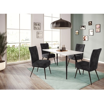 Jedálenský stôl ANILLA biela vysoký lesk/čierna, šírka 140 cm 1