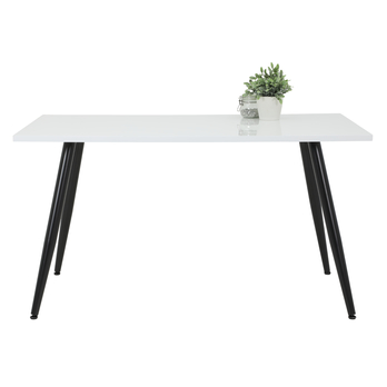 Jedálenský stôl ANILLA biela vysoký lesk/čierna, šírka 140 cm 2