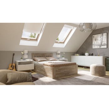 Posteľ APOLONIE BOX I buk/sivá, 120x200 cm 1