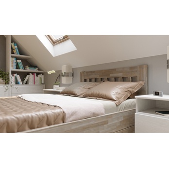 Posteľ APOLONIE BOX II buk/sivá, 140x200 cm 3