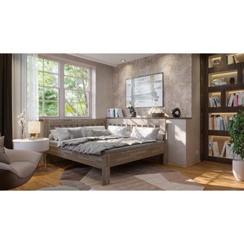 Rohová posteľ APOLONIE pravá, buk/sivá, 180x200 cm 1