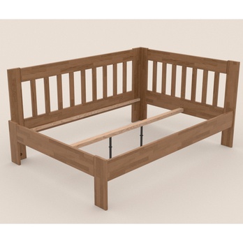 Rohová posteľ APOLONIE ľavá, dub/svetlý orech, 140x200 cm 2