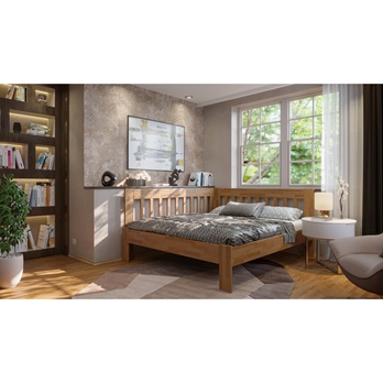 Rohová posteľ APOLONIE ľavá, dub/svetlý orech, 180x200 cm 1